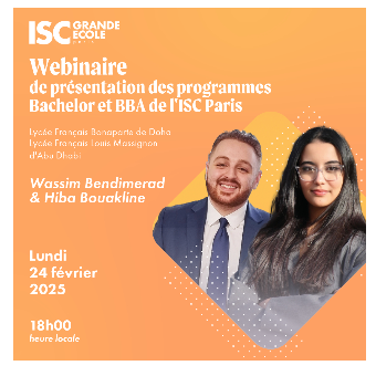 Webinaire  Découvrez le Bachelor & le BBA de l'ISC Paris